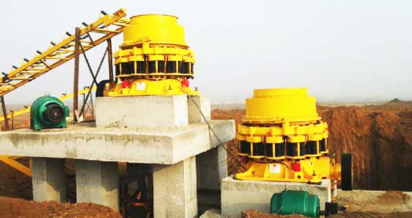 cone crusher working